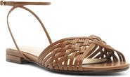 Alexandre Birman Lilian Woven Flat Ankle Strap Sandal