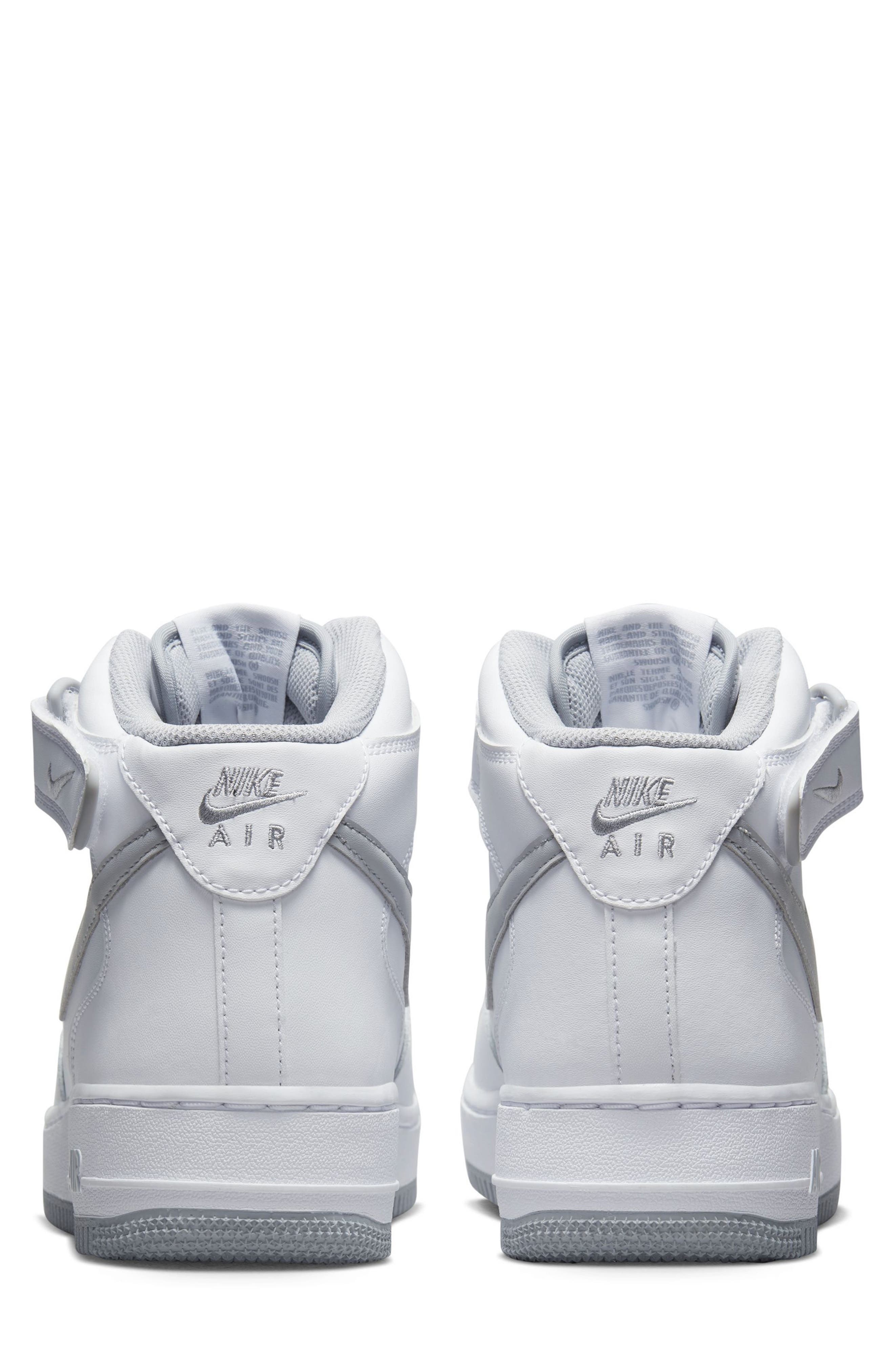Air Force 1 Mid '07 Sneaker, Alternate, color, WHITE/ WHITE/ WOLF GREY