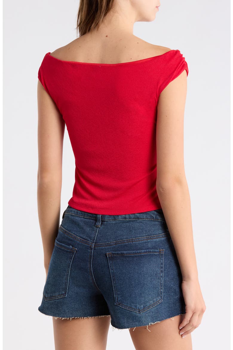 Drape Neck Off the Shoulder Top, Alternate, color, RED