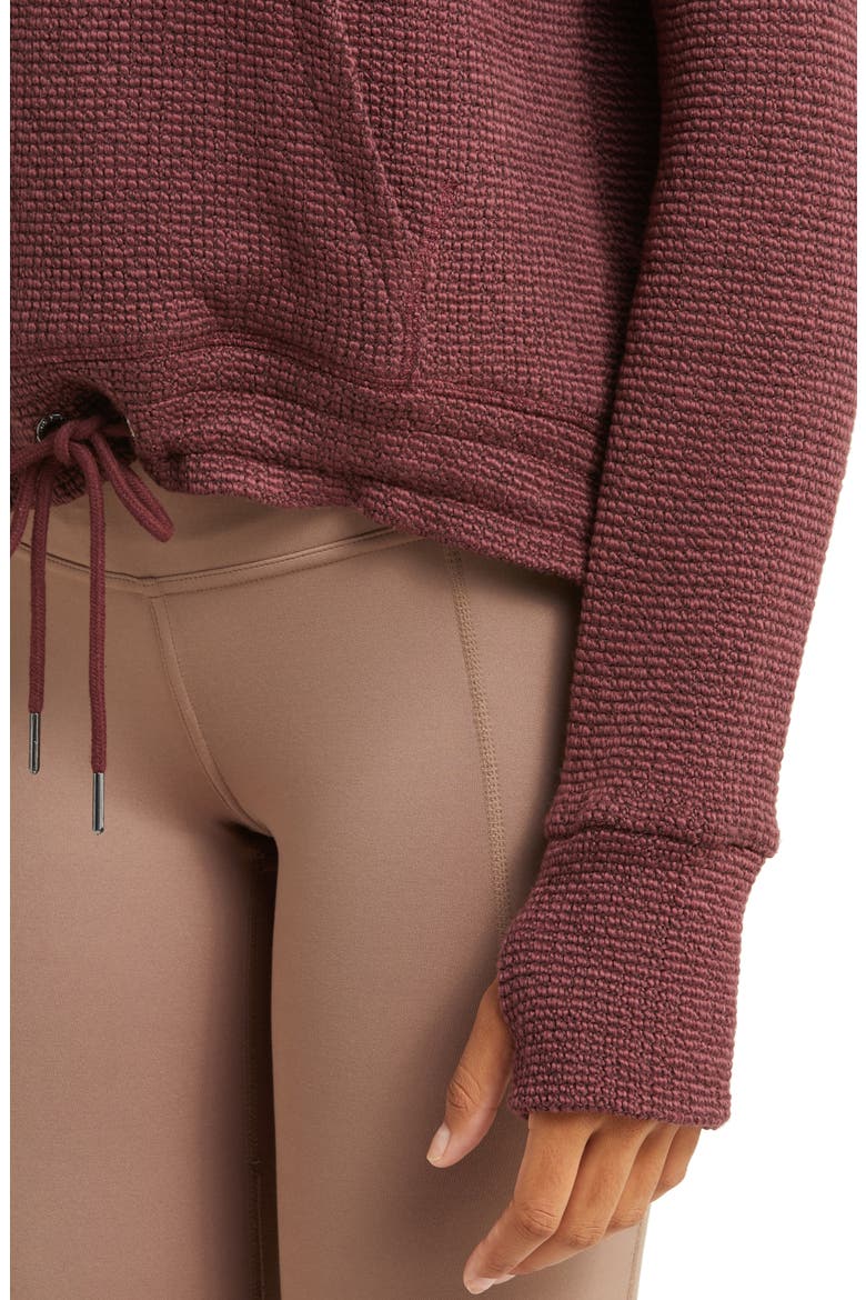 Bouclé Funnel Neck Sweatshirt, Alternate, color, UMBRA RED