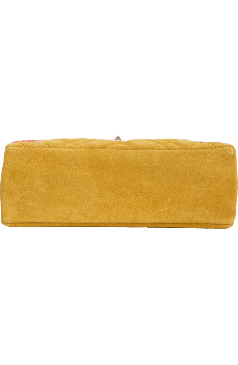 Kurt Geiger London Brixton Sequin Flower Suede Shoulder Bag, Alternate, color, Dark Yellow