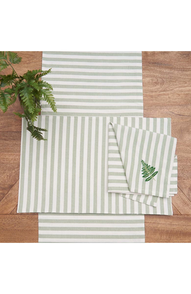 C&F Home Botanical Forest Hemstitch Set of 6 Cloth Napkins, Alternate, color, Green