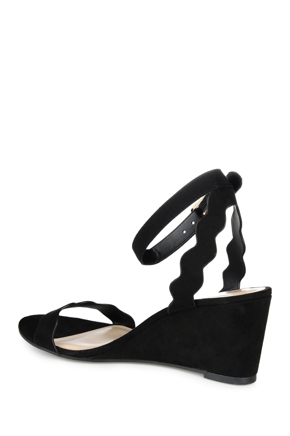 Journee Collection JOURNEE Loucia Wedge Sandal, Alternate, color, Black