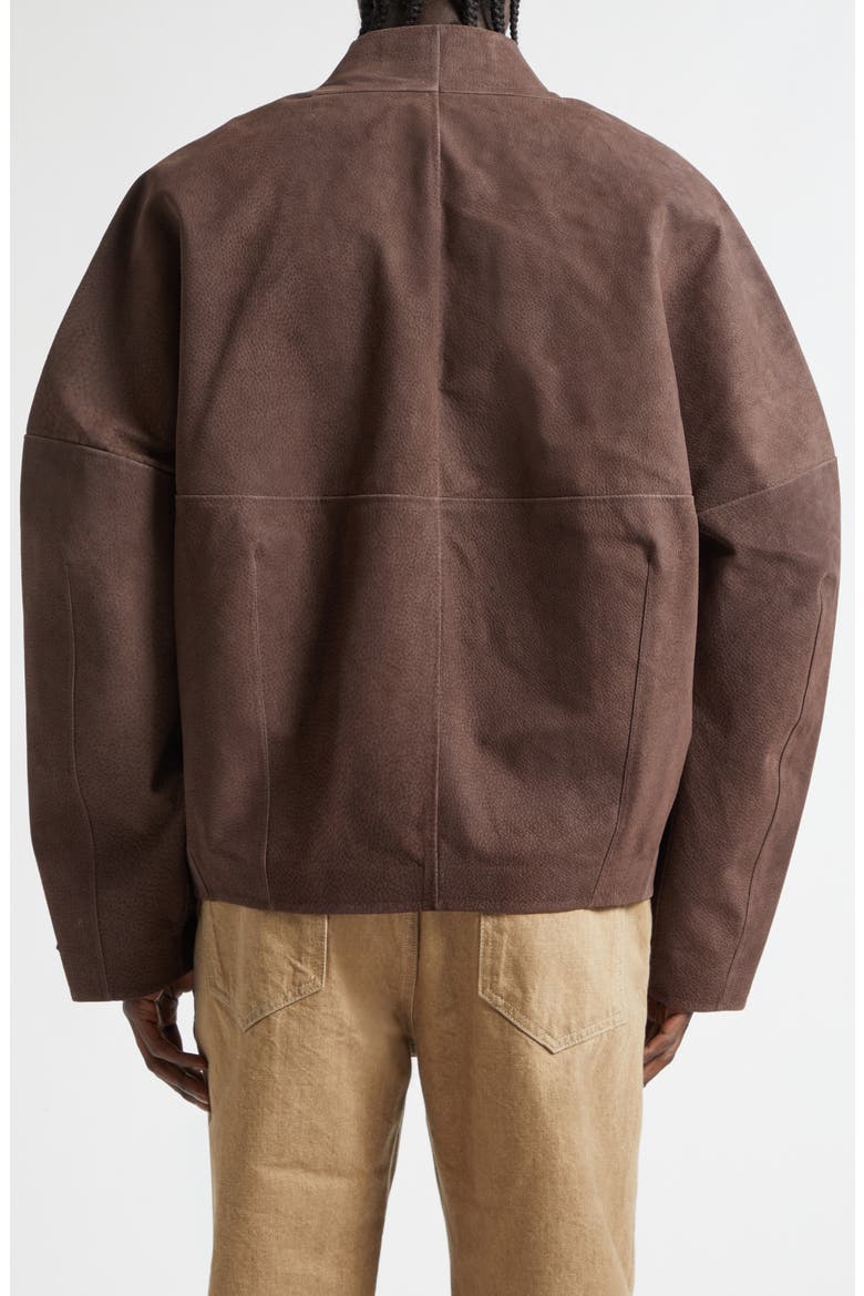 The Berger Wrapped Suede Jacket, Alternate, color, DARK BROWN