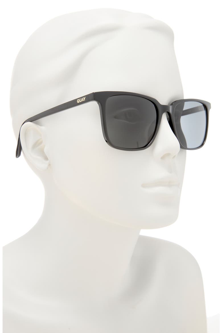 45mm Algorithm Square Sunglasses, Alternate, color, BLACK/ SMOKE