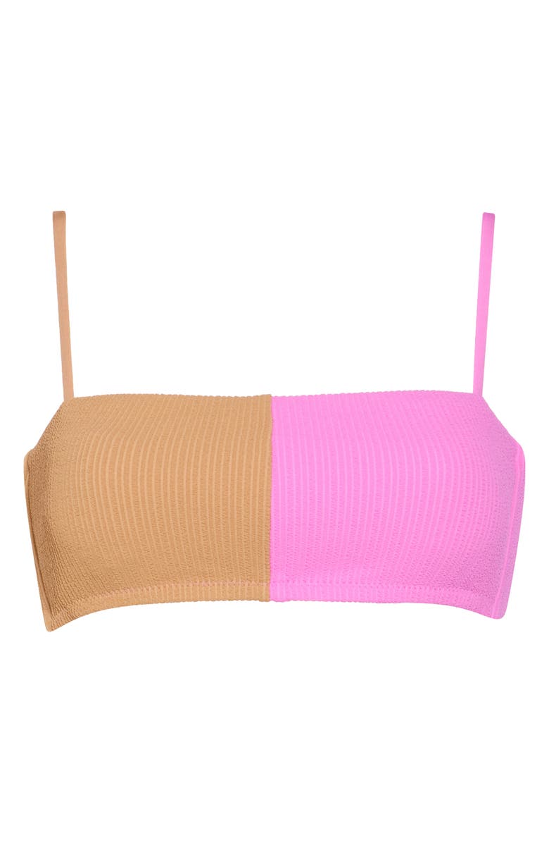 Sanctuary Colorblock Rib Bandeau Bikini Top, Alternate, color,