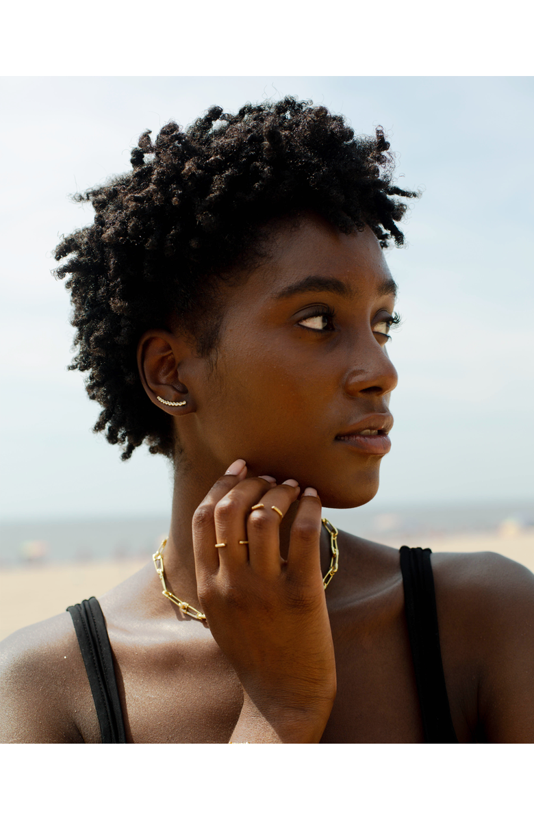 BEN ONI Bezel CZ Ear Climbers, Alternate, color, Gold