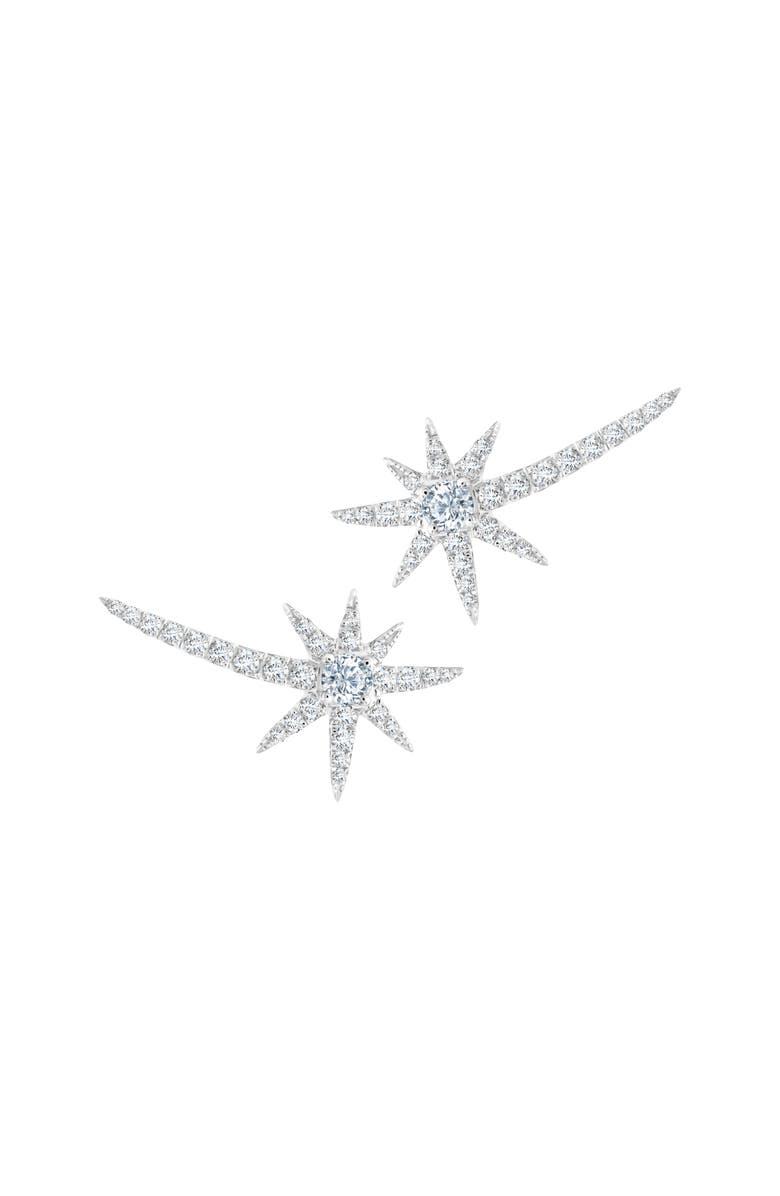 Graziela White Shooting Starburst Earrings, Main, color, White Gold
