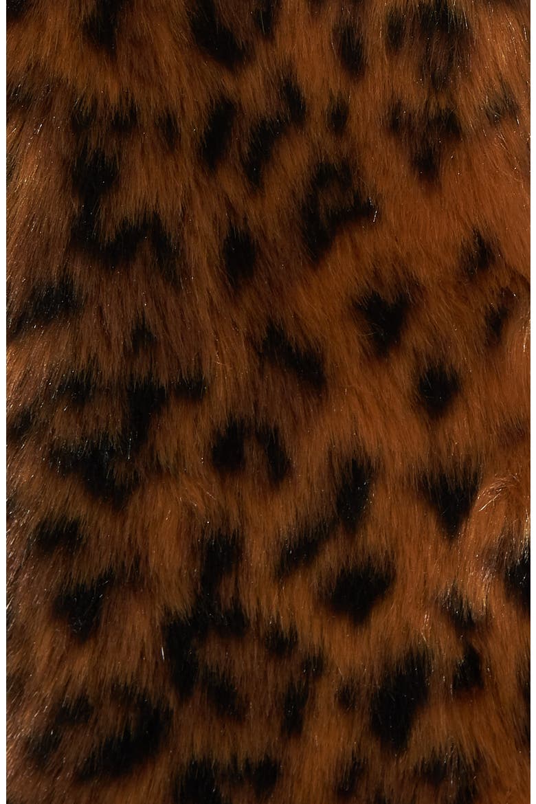 Leopard Print Faux Fur Coat, Alternate, color, LEOPARD