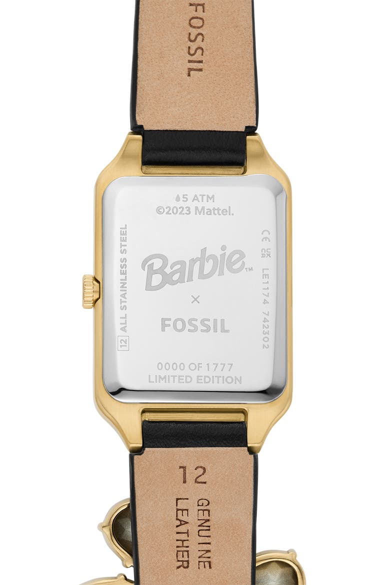 x Barbie Double Wrap Leather Strap Watch, 23mm, Alternate, color, BLACK