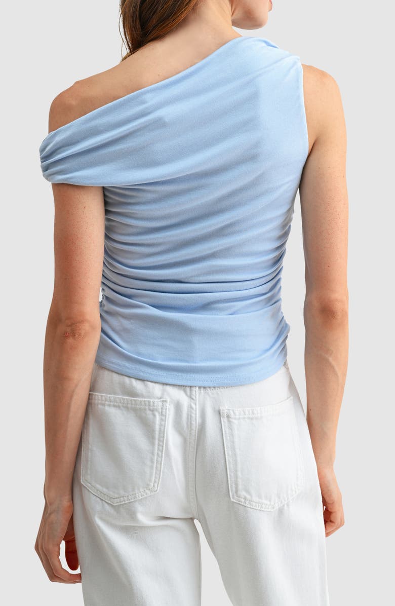 Lush Asymmetric Ruched Top, Alternate, color, Light Blue