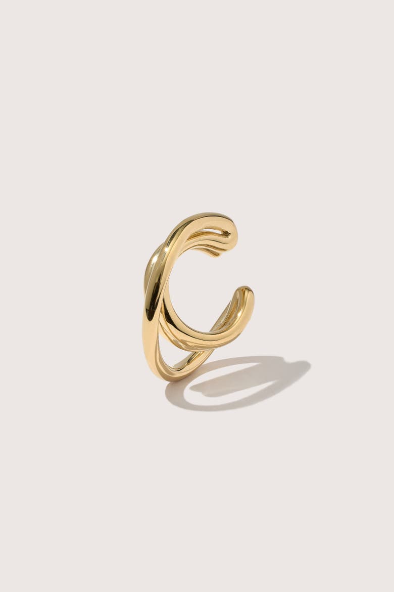 14kt Gold Vermeil Loom Ear Cuff, Main, color, Yellow Toned Gold