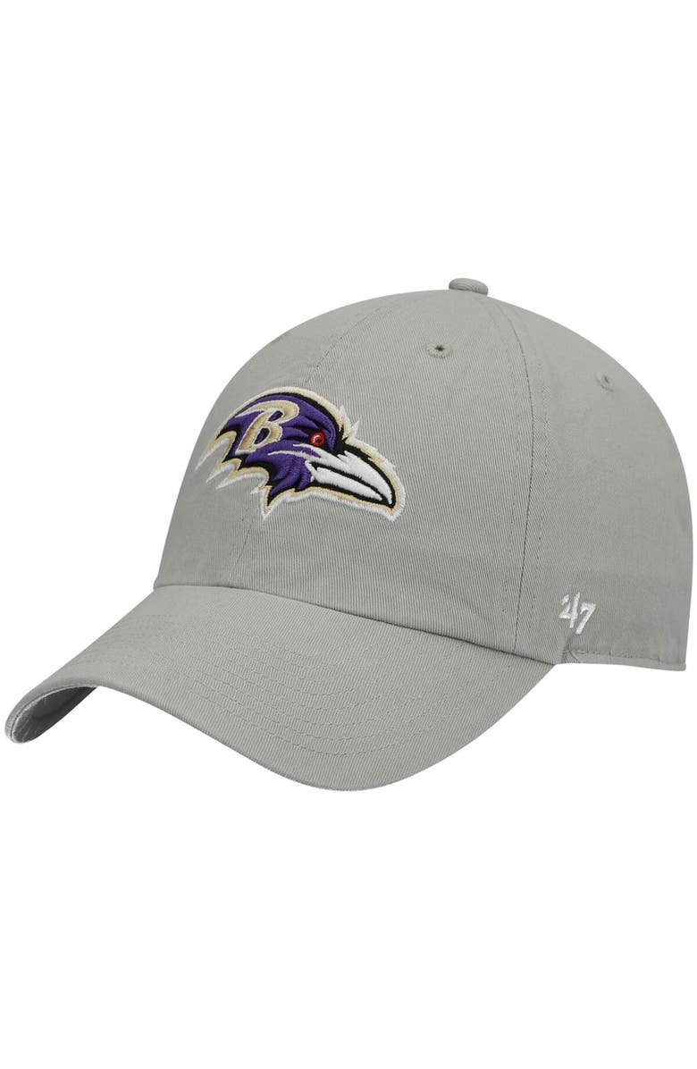 '47 Men's '47 Gray Baltimore Ravens Clean Up Adjustable Hat, Main, color, Gray