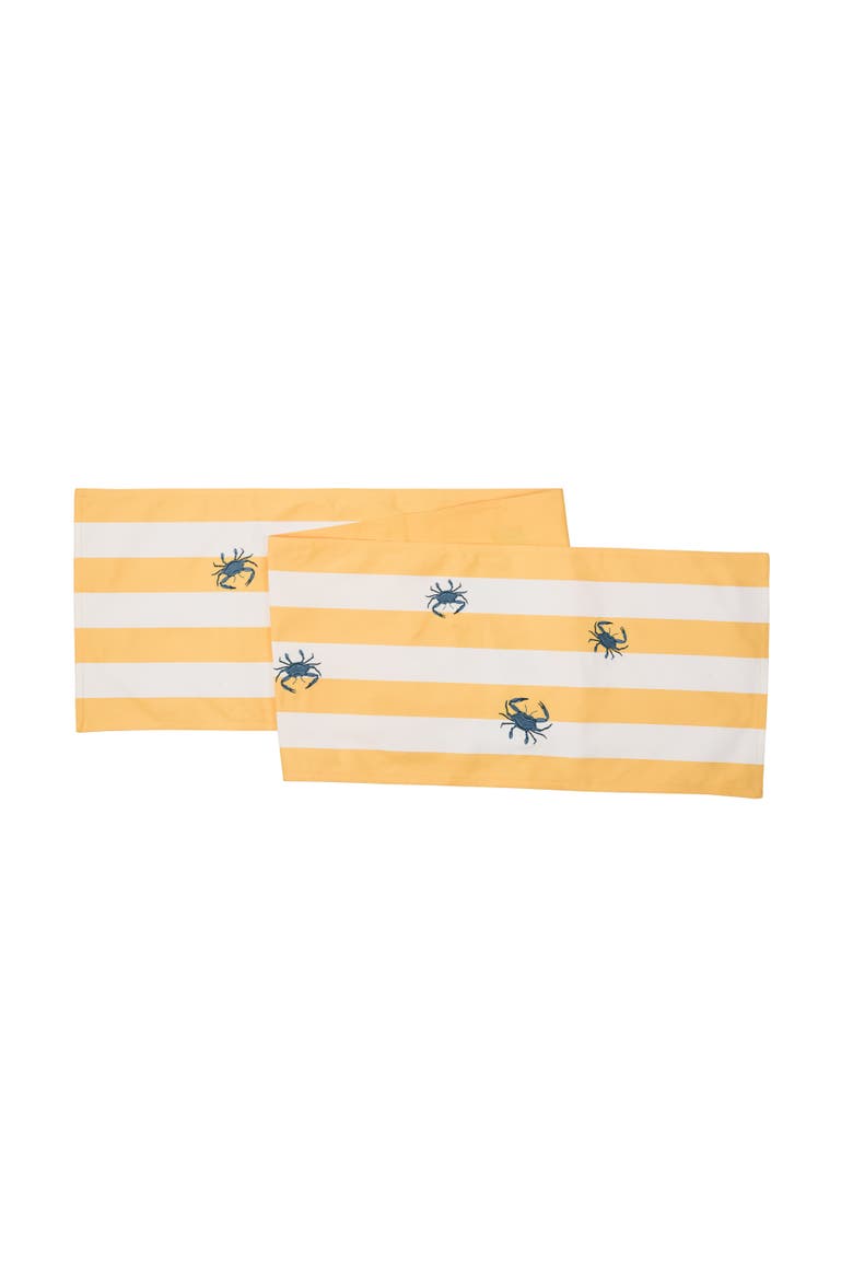 Crab Stripe Indoor/Outdoor Table Runner 13.5" x 72", Main, color, Red