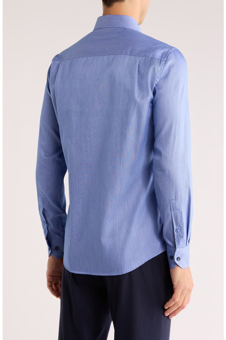 Tailored Fit Stretch Dress Shirt, Alternate, color, BLUE