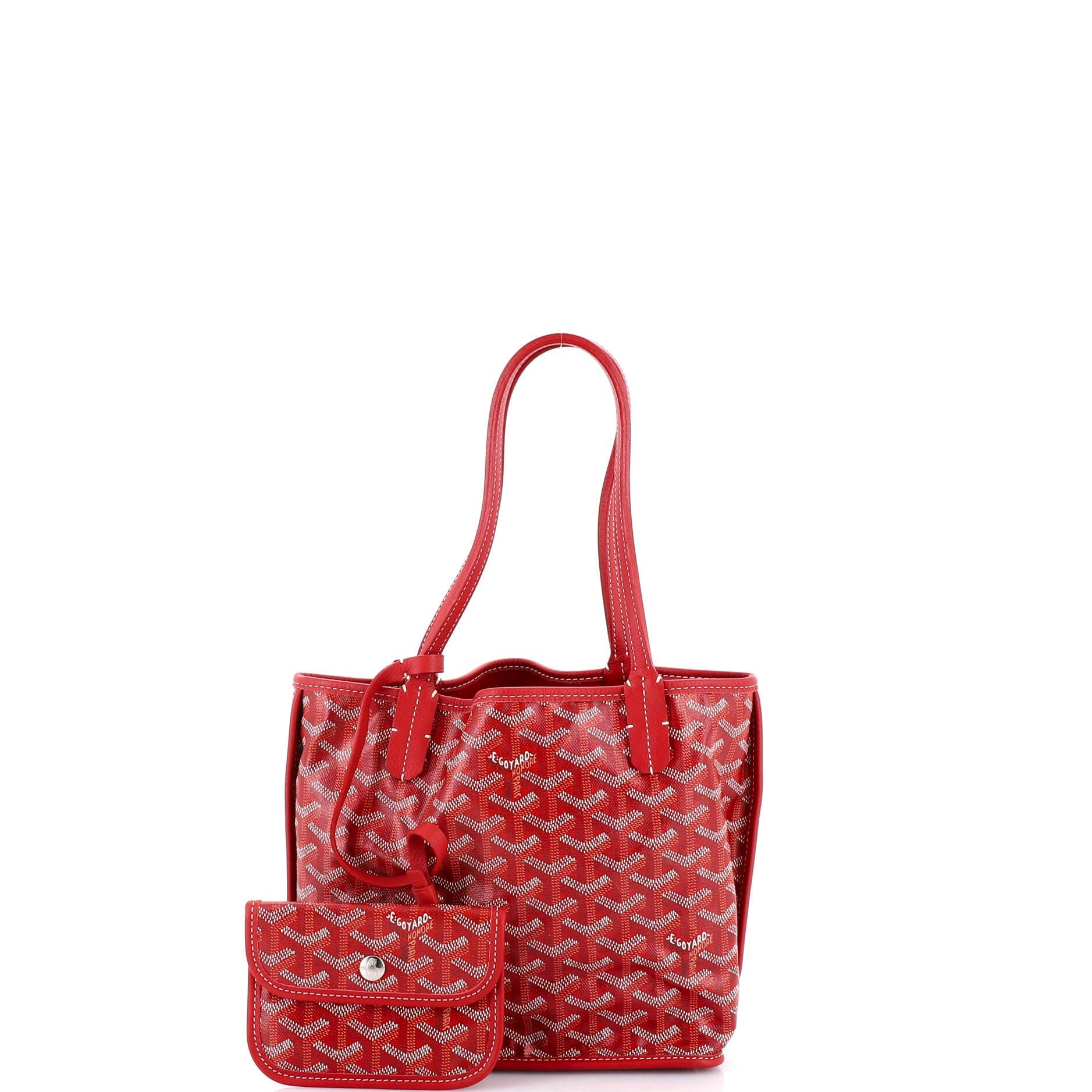 Pre-Owned Goyard Anjou Reversible Tote Coated Canvas Mini, Alternate, color, Red