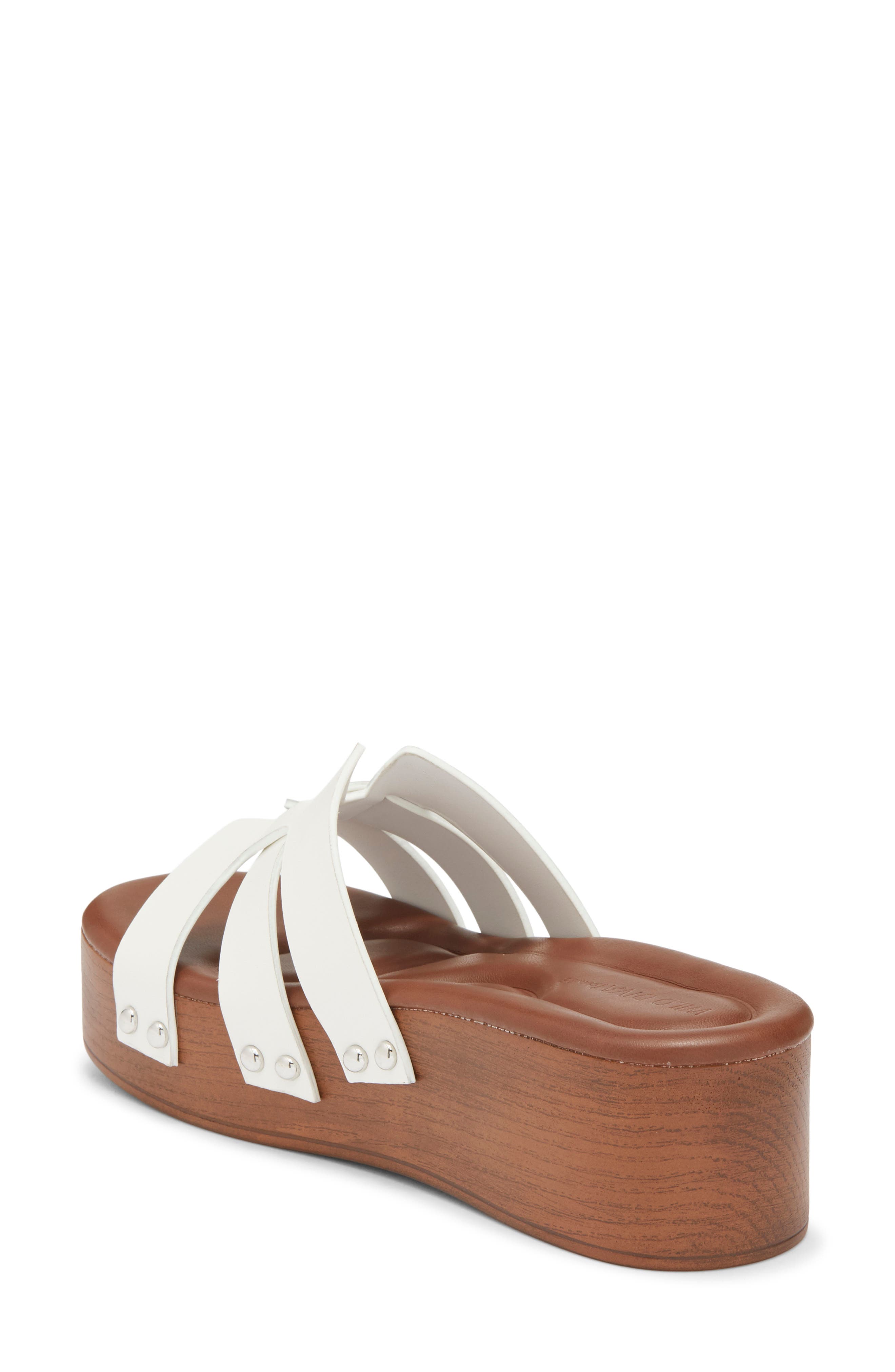 Hipster Platform Wedge Slide Sandal, Alternate, color, WHITE