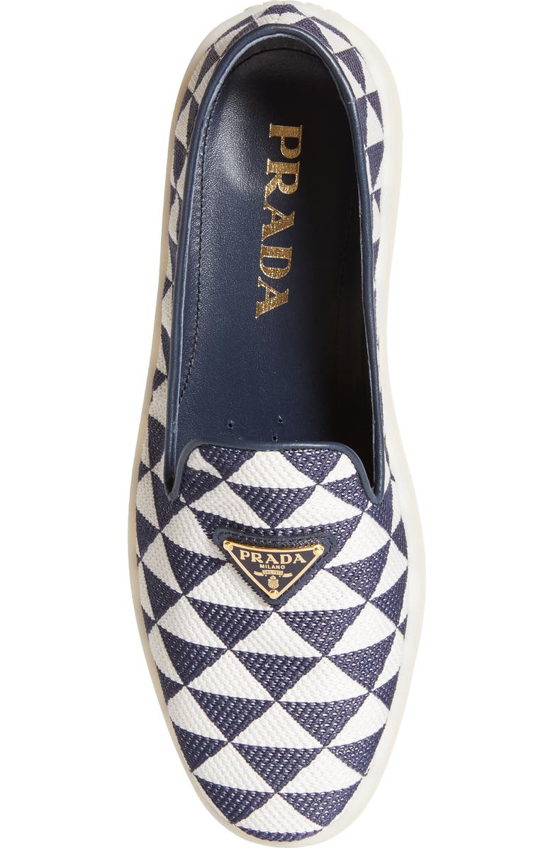 Prada Triangle Jacquard Flat, Alternate, color,