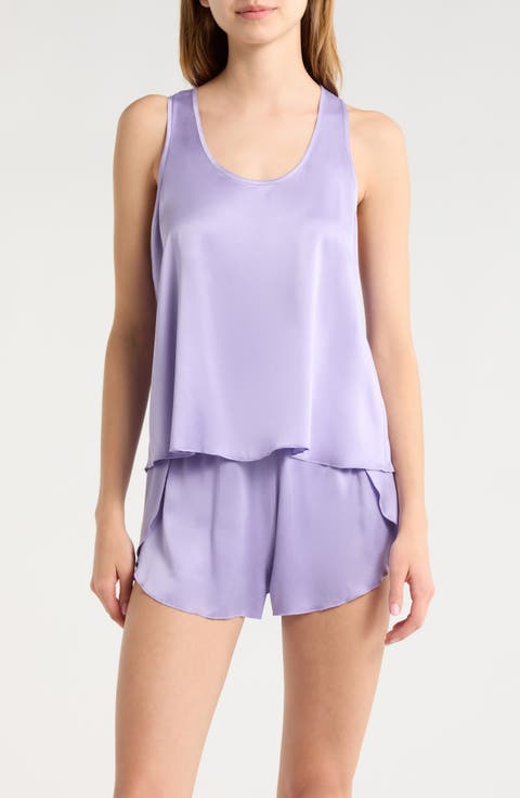 Racerback Washable Silk Short Pajamas