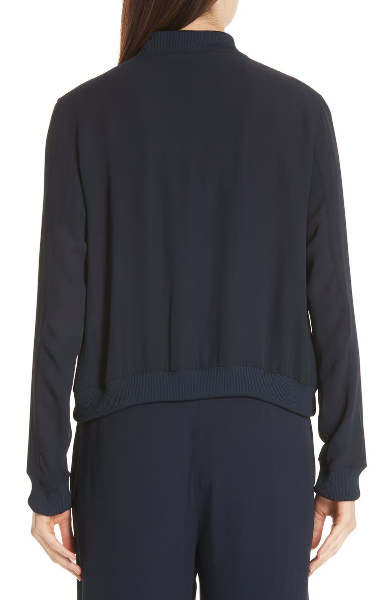 Max Mara Nervi Silk Georgette Bomber Jacket, Alternate, color, 