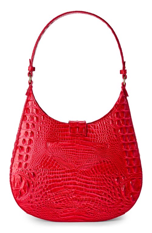 Brahmin Fallon Croc Embossed Leather Shoulder Bag