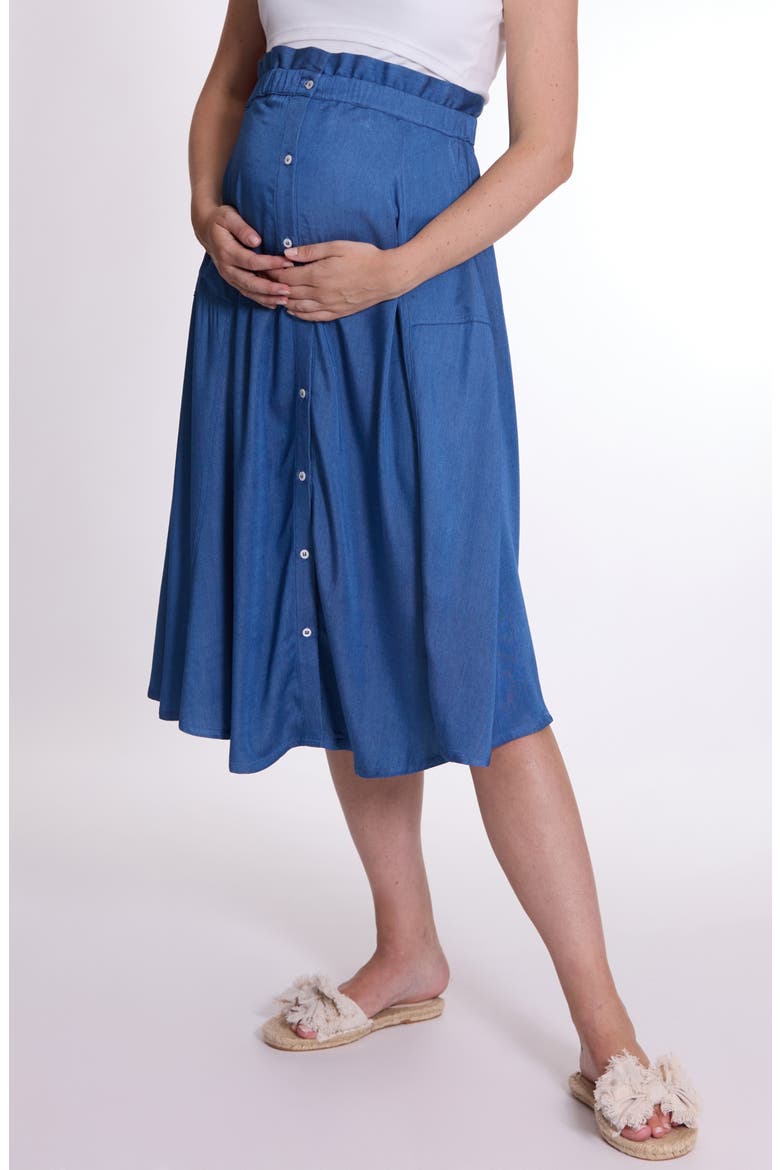 Dallas Maternity Skirt, Main, color, MID BLUE