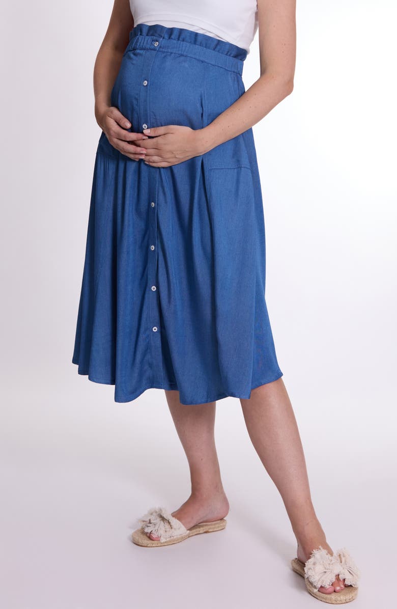 Cache Coeur Dallas Chambray Maternity Skirt, Main, color, 
