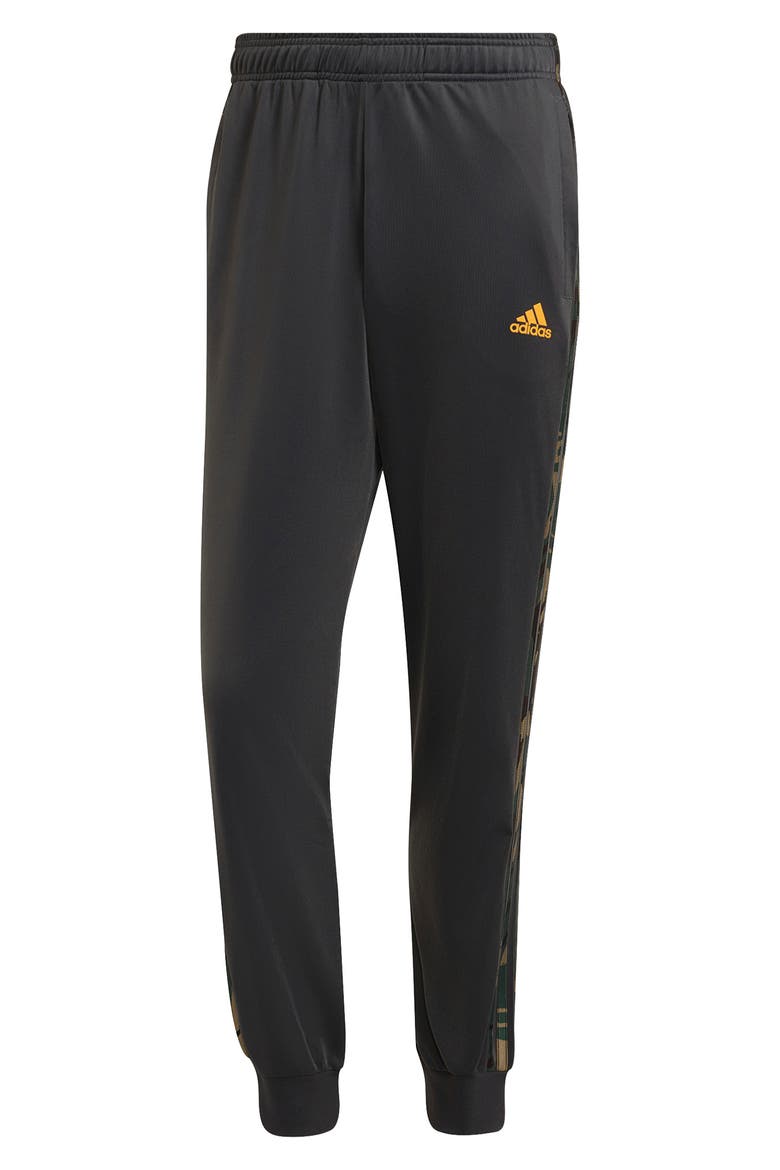 Primegreen Essentials Warm-Up Tapered 3-Stripes Track Pants, Main, color, DGH SOLID GREY