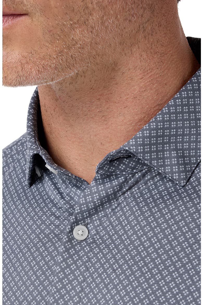 Halyard Trim Fit Clover Performance Button-Up Shirt, Alternate, color, DARK SLATE CLOVER