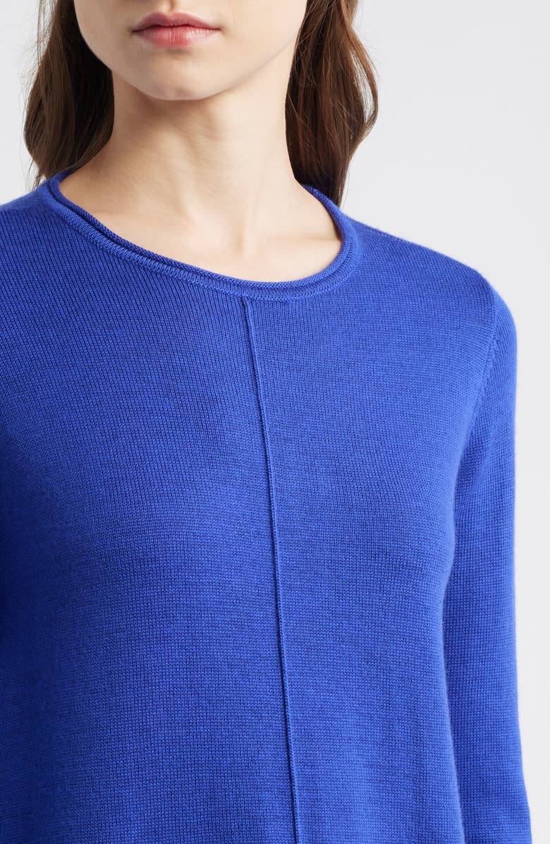 Eileen Fisher Crewneck Wool Sweater, Alternate, color, Royal