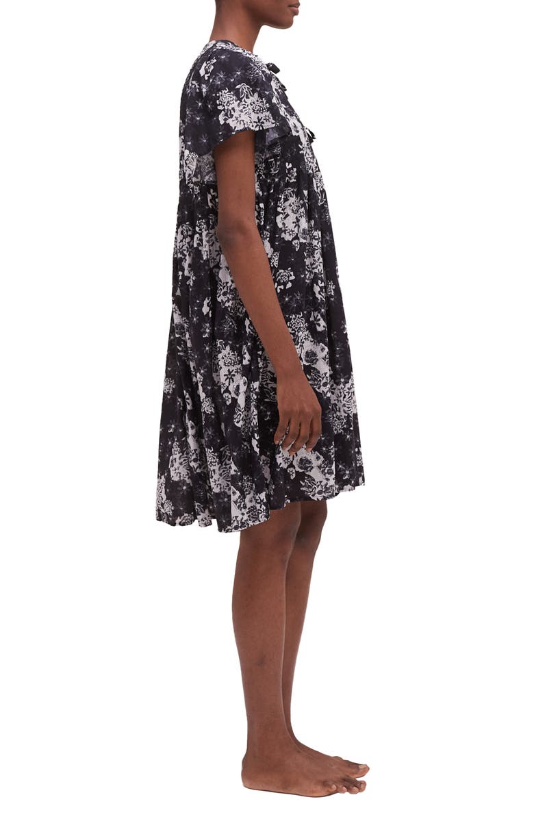 Desmond & Dempsey Pleated Flutter Sleeve Cotton Nightgown, Alternate, color, 