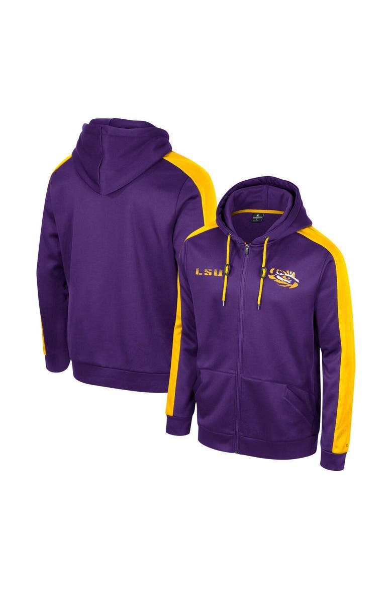 Men's Colosseum  Purple LSU Tigers Reese Full-Zip Hoodie, Main, color, Purple