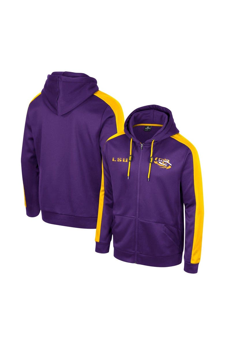 COLOSSEUM Men's Colosseum  Purple LSU Tigers Reese Full-Zip Hoodie, Main, color, Purple