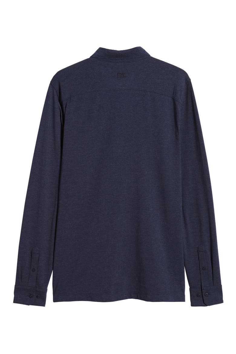Advantage DryTec Long Sleeve Performance Polo, Alternate, color, LIBERTY NAVY HEATHER