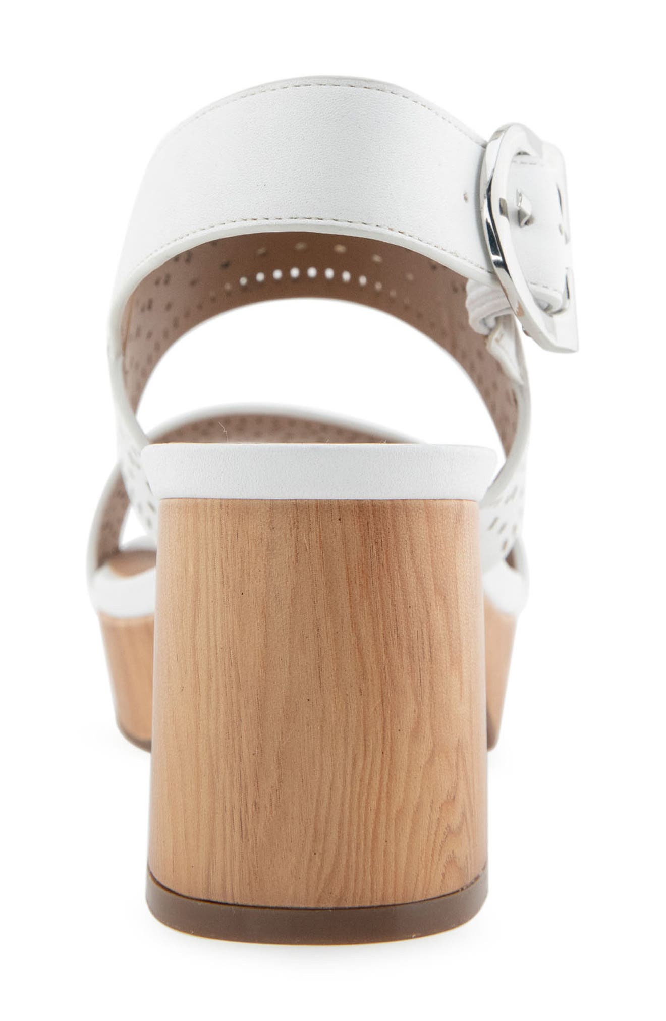 Aerosoles Camera Perforated Slingback Platform Sandal, Alternate, color, White Perforated Faux Leather