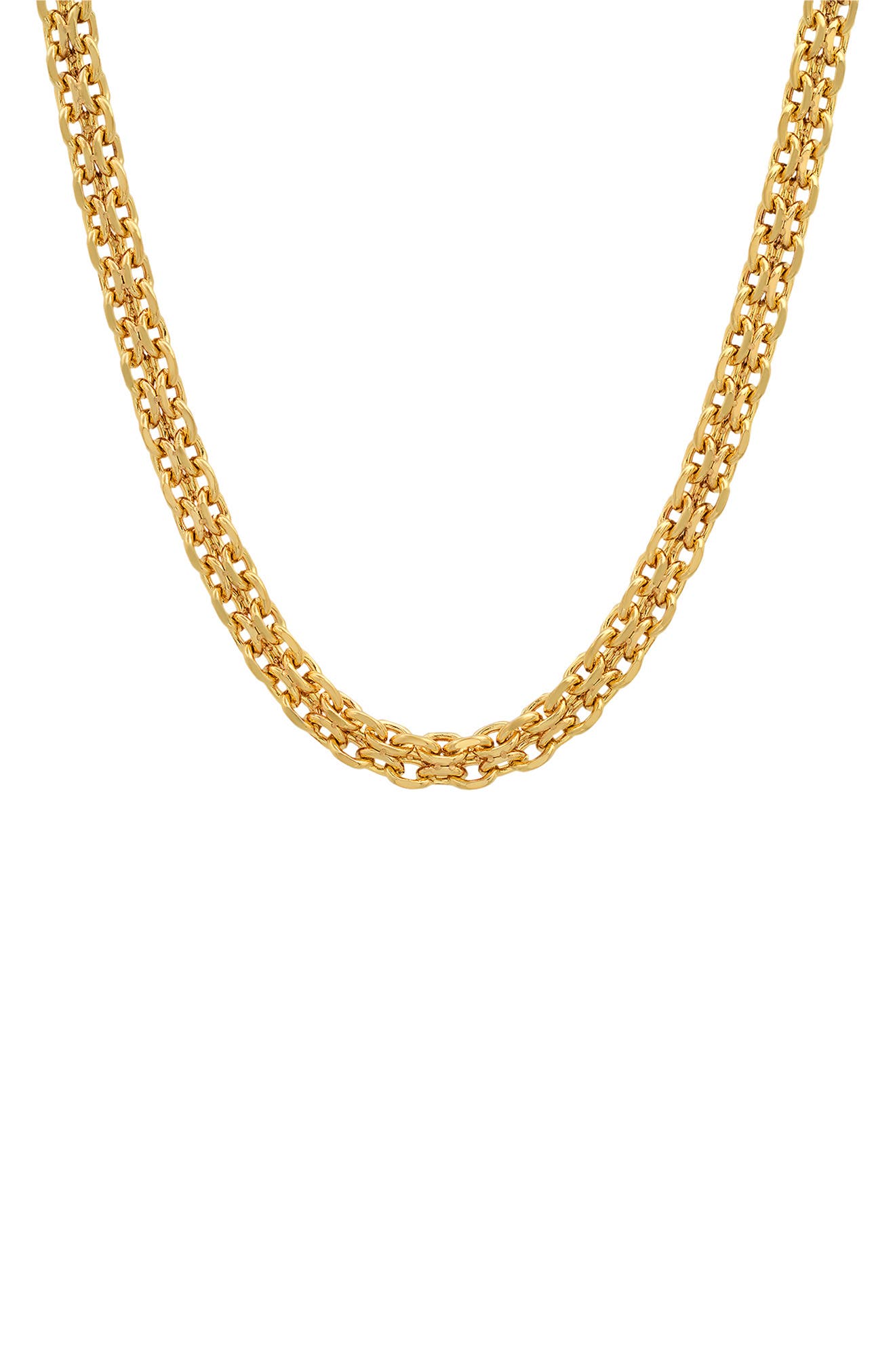 STEELTIME Men's 18K Yellow Gold Plated Stainless Steel Chain Necklace