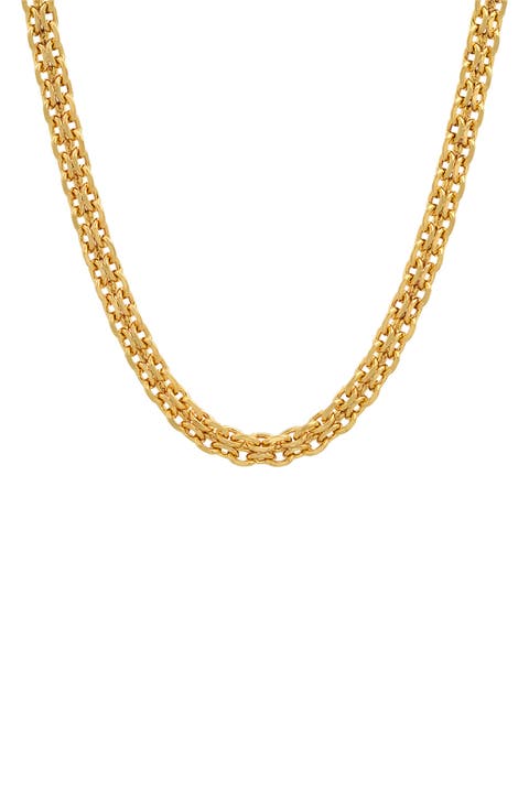 Men's 18K Yellow Gold Plated Stainless Steel Chain Necklace