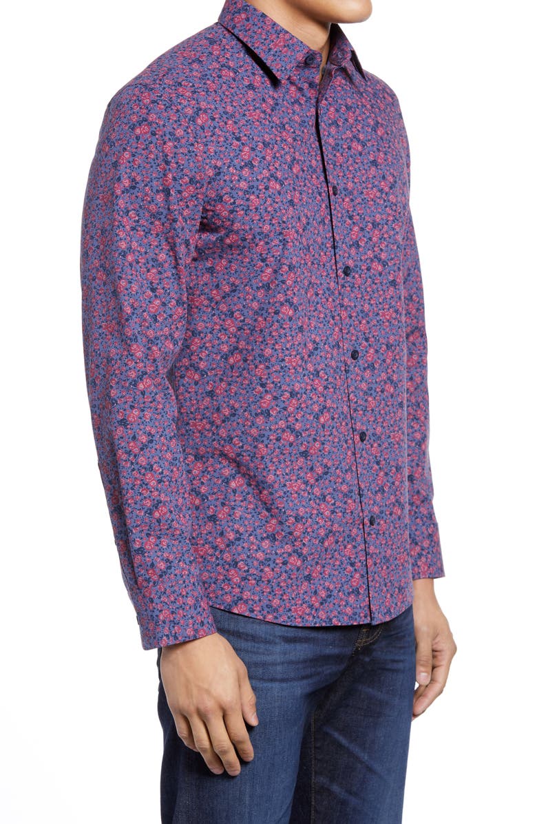 Nordstrom Tech-Smart Trim Fit Floral Button-Up Shirt, Alternate, color, 