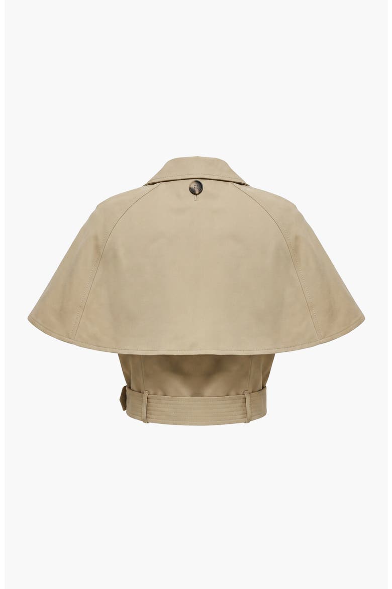 Convertible Cape Trench Vest with Double Breasted Front and Belt, Alternate, color, Khaki