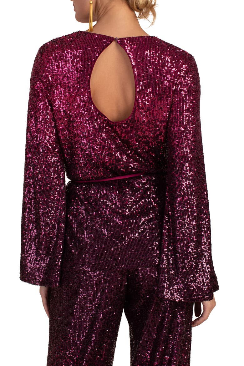West Sequin Top, Alternate, color, FESTIVE FUCHSIA/ PLUM
