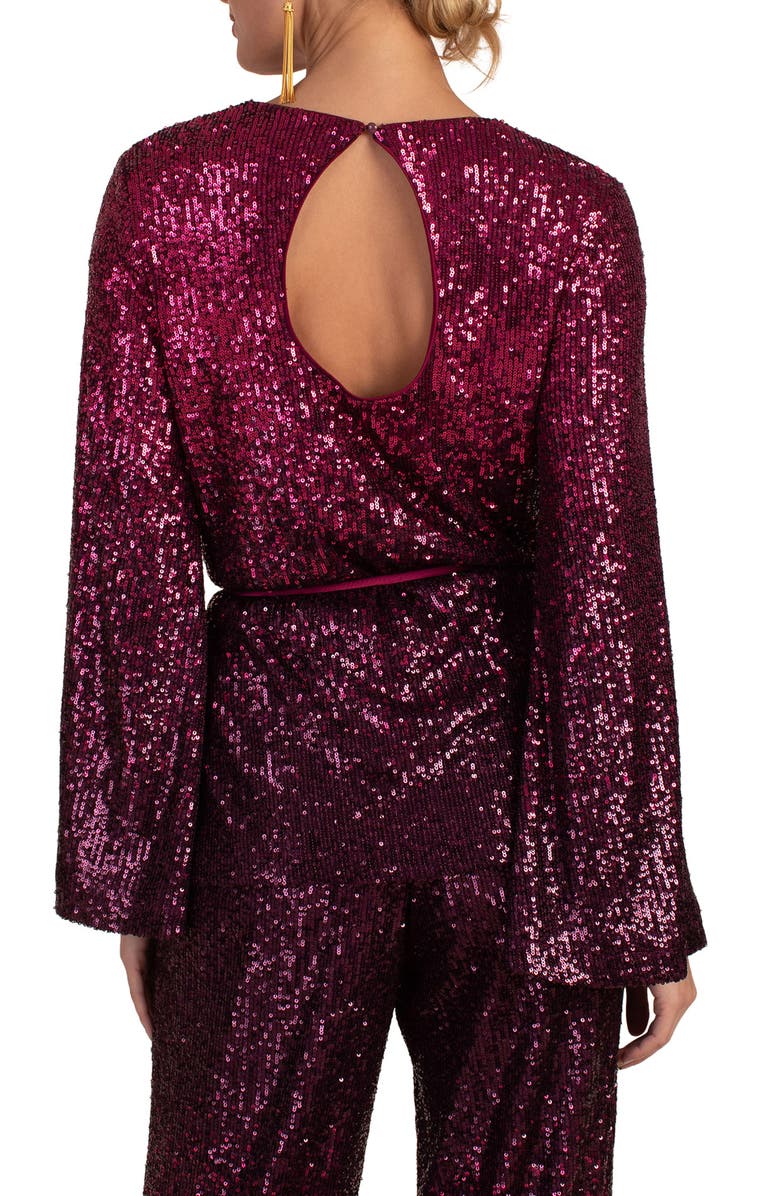 Trina Turk West Sequin Top, Alternate, color, Festive Fuchsia/ Plum