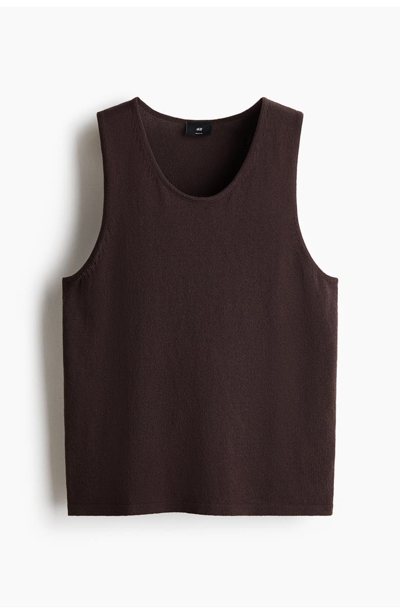 H&M Regular-fit knit tank top, Alternate, color, Dark Brown