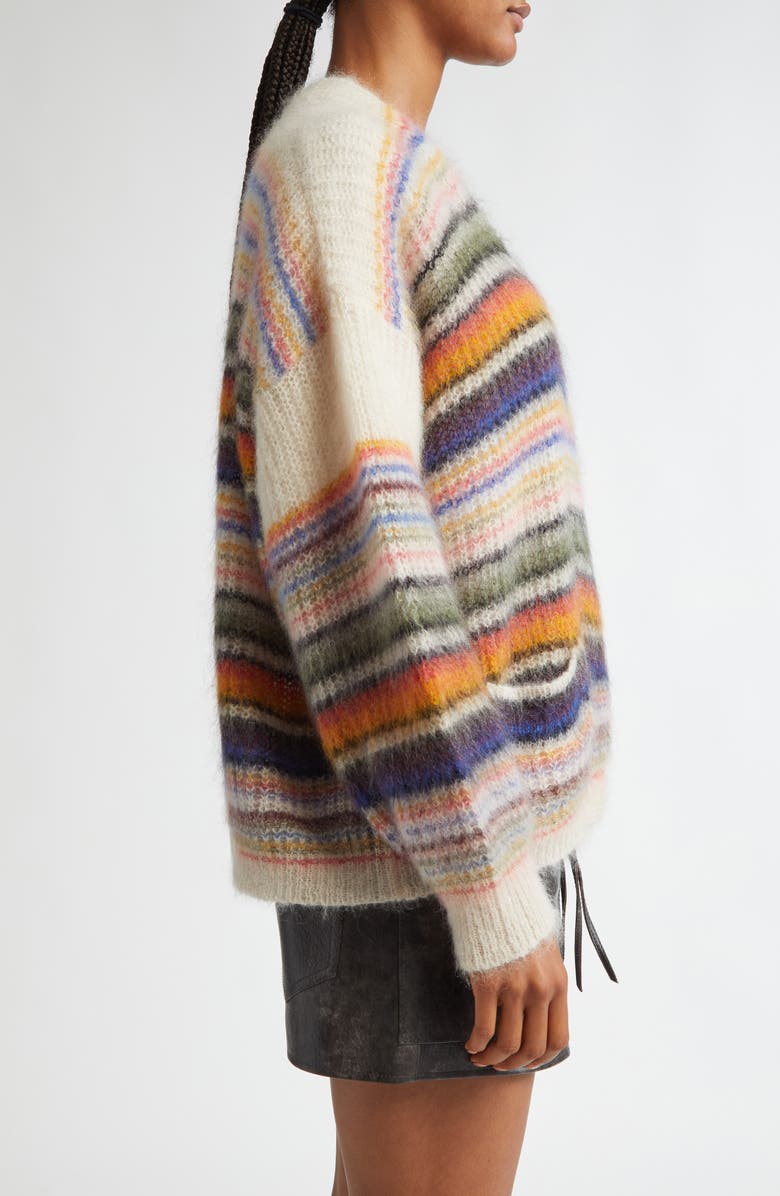 Isabel Marant Étoile Dana Stripe Mohair Blend Cardigan, Alternate, color,