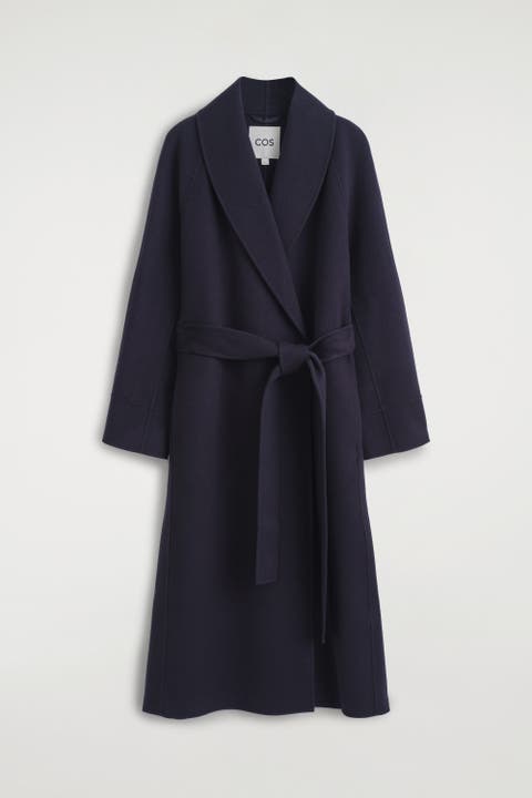 Shawl-collar Double-faced Wool Long Coat