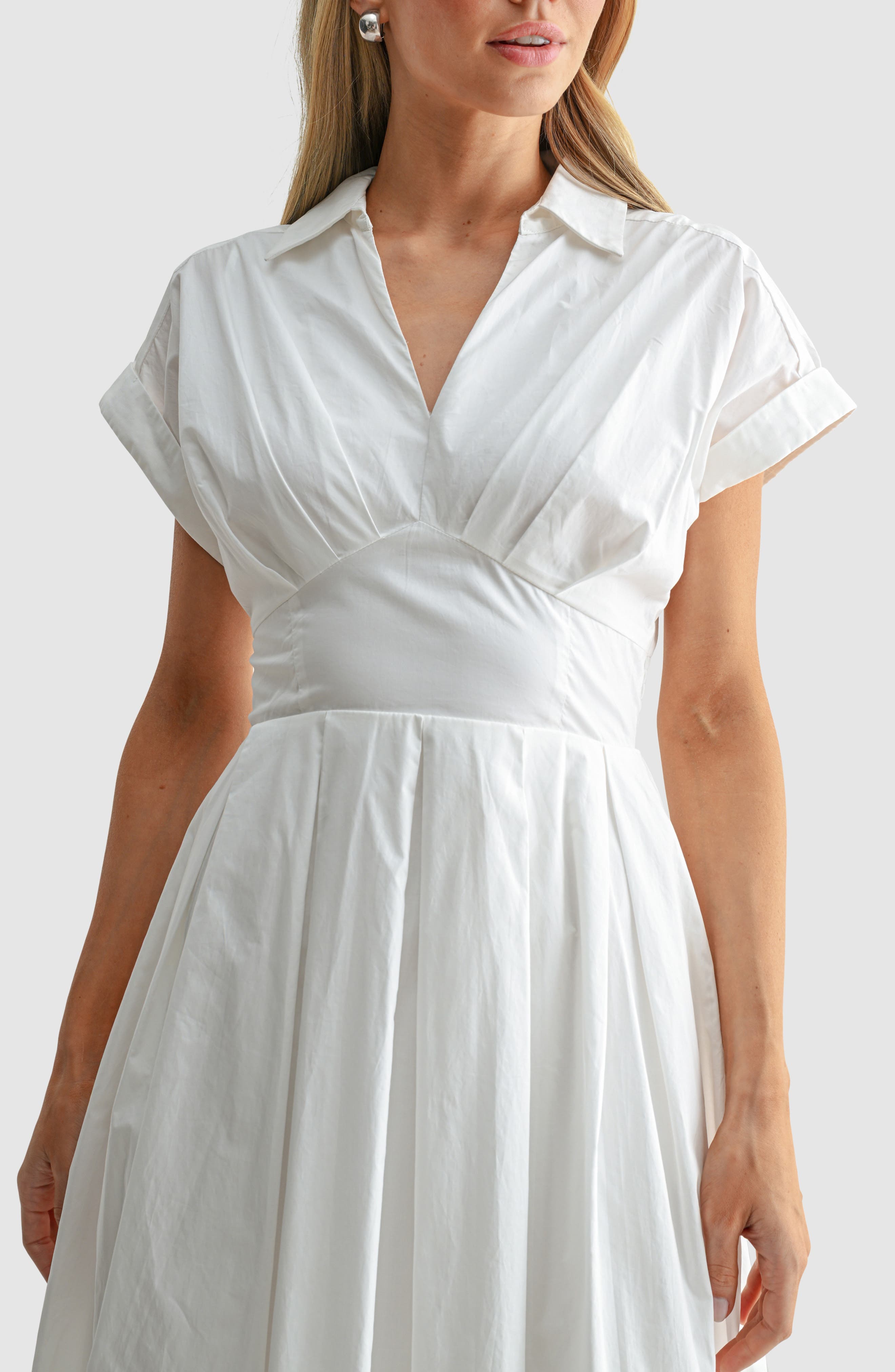 mila mae pleated dress Quincy Mae Pleated Chiffon Trapeze Dress In Pink - 60% Off