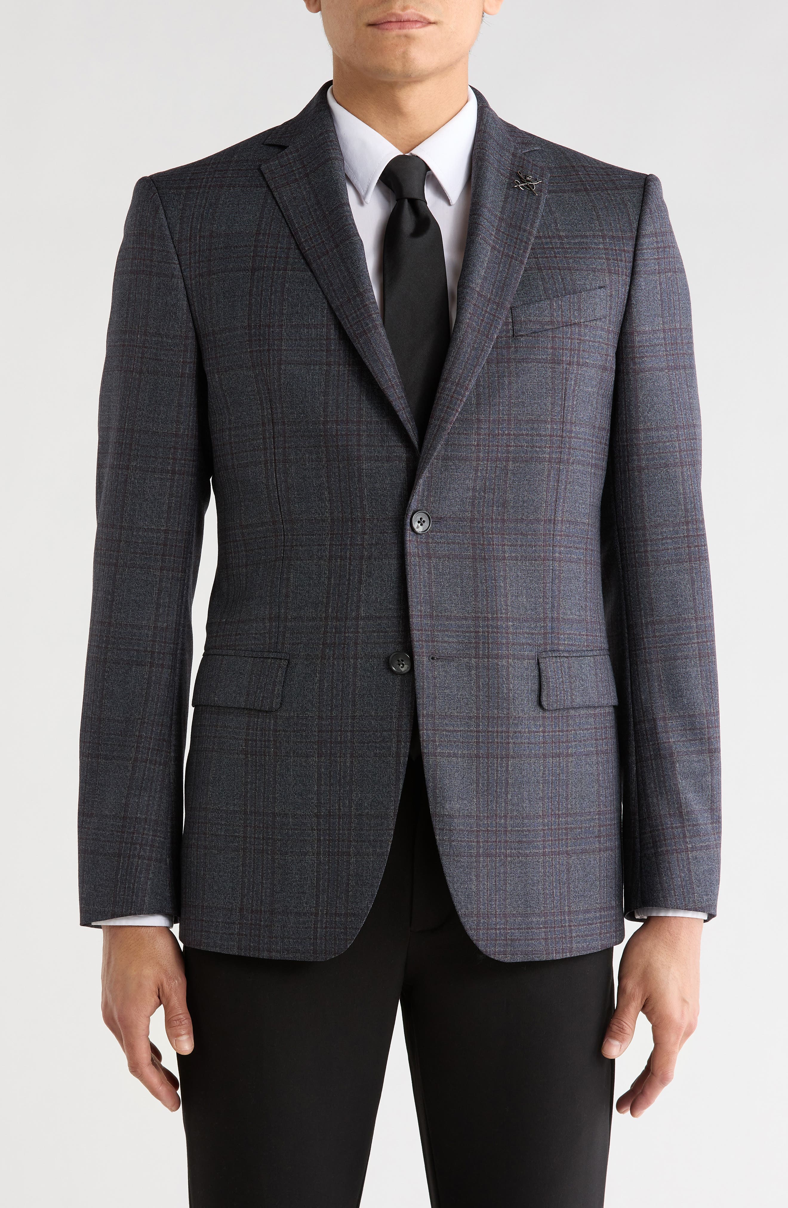 John Varvatos Star USA Plaid Two-Button Sport Coat