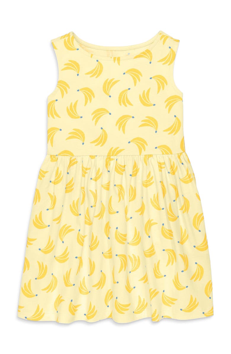 Primary Kids Recess Dress In Seasonal Prints, Main, color, Light Banana Bananas