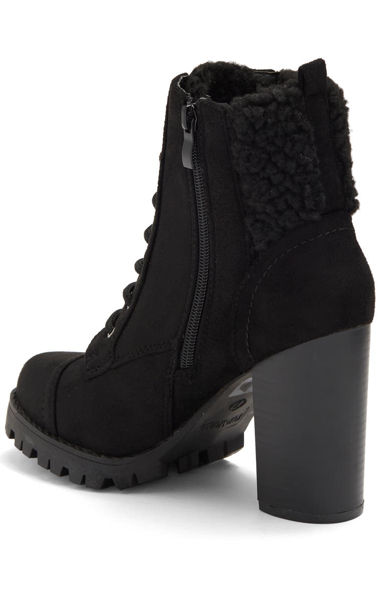 TOP GUY SHOES Sassy Faux Shearling Cuff Lug Sole Bootie, Alternate, color,