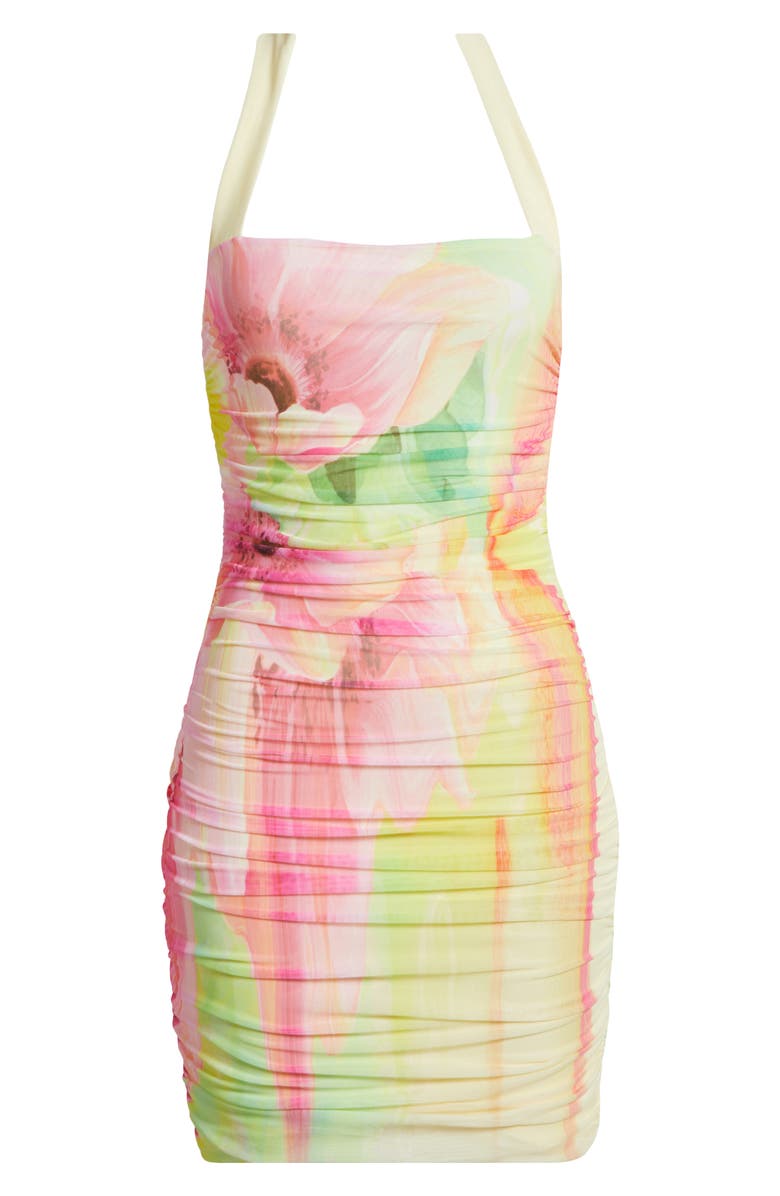 AFRM Bonnie Halter Neck Mesh Minidress, Alternate, color, Butter Peony