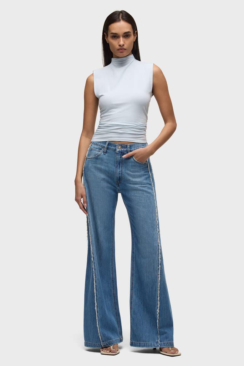 jodie loose fit wide leg w/ frayed seams, Alternate, color, unravel
